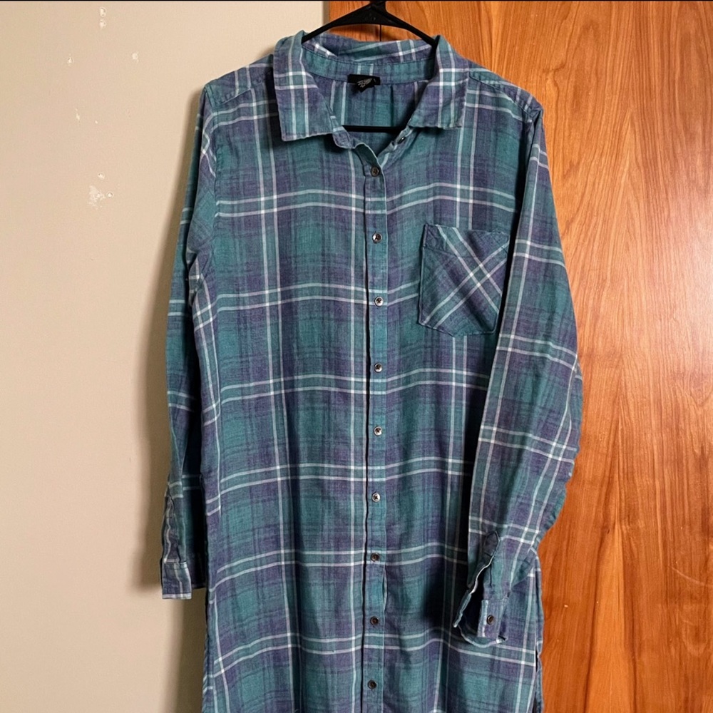 Rue21 Plaid Button Down Long Cardigan XL